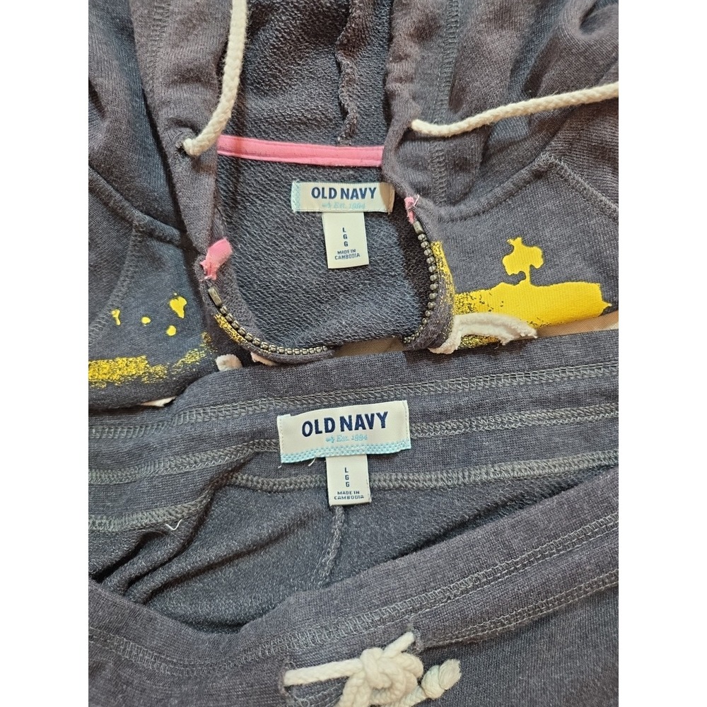 Old Navy Y2k Womens‎ SweatSuit Large Surf Malibu 94 2000's Tracksuit Gray - Picture 5 of 7